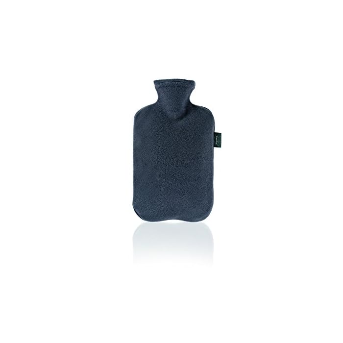 Fashy Hot Water Bottle with Fleece Cover (Assorted Colors)