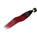 Aigemei Hair Peruvian Ombre Burgundy Hair Extensions Black To Red Straight Weave Two Tone 4 Bundles 14 16 18 20 Inches Total 200 Gram