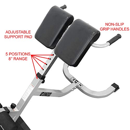 Valor Fitness CB-13 Adjustable Roman Chair/Back Extension Bench Hyperextension Machine Lower Back Exercise Equipment for Back Workout and Ab Bench - Thumbnail 4