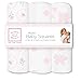 SwaddleDesigns Cotton Muslin Squares, Set of 3, Pastel Pink Butterfly Fun