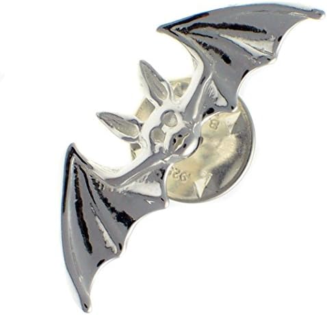 Sterling 925 Silver Bat Lapel Pin, Stud Brooch WBC1550