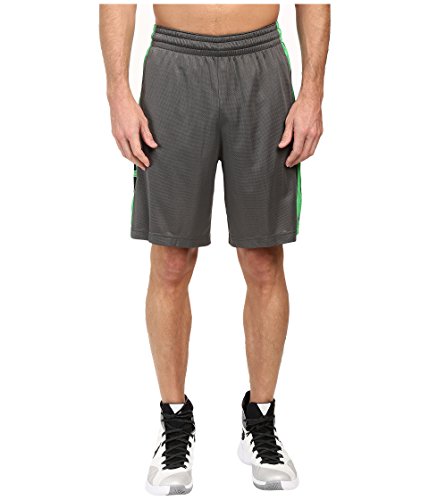 Nike Men's Elite Striped Basketball Training Short Charcoal Heather/Metallic Silver (S)