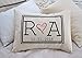 Personalized Pillow Two hearts 2 Hearts are one, with Initial Monogram and Date Second Anniversary Cotton gift 2nd anniversary Pillow