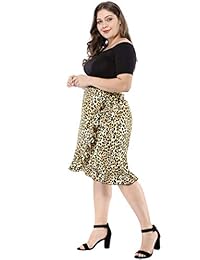Falda de leopardo con cintura cruzada y dobladillo cruzado para dama de Agnes Orinda