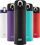 Simple Modern Vacuum Insulated 16oz Kona Travel Mug - Stainless Steel Coffee Cup - Powder Coated Thermos - Canteen Water Bottle - Midnight Black