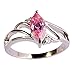 Psiroy Women's 925 Sterling Silver 1cttw Pink Topaz Filled Ring