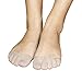 AUTPRO 2 Pairs Five Fingers Toe Socks for Women No Show, Velvet Toes, Cotton Pads, Invisible Ball of Foot Liner Covers Not Slip (Beige, Close)