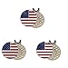 FINGER TEN Golf Ball Markers 3 Pcs with 3 Pack Hat Clip Value Gift Set, Mark Pattern USA, Eagle, Ribbon in Choice for Men Women Kid (All USA Flag)