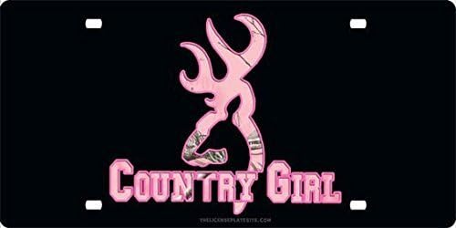 Pink Camo Country Girl Custom Cool Metal Car License Plate 12" X 6"