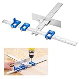 TOURACE Cabinet Hardware Jig for Handles and Knobs,Aluminum Alloy Drill Guide Sleeve,cabinet drilling jig,cabinet handle jig,Drawer Pull Jig,Wood Drilling Dowelling Tools,Jig,cabinet handle template