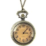 Youyoupifa Antique Case Vintage Brass Rib Chain Quartz Pocket Watch