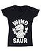 Shop4Ever Wino Saur Women's V-Neck T-shirt Funny Shirts SLIM FIT