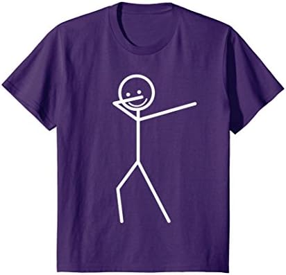 Kids Dabbing Stick Figure Funny T-Shirt 8 Purple
