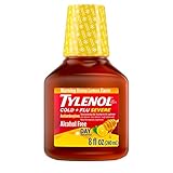 Tylenol Cold + Flu Severe Medicine w/Acetaminophen, DextromethorphanHBr, Guaifenesin, PhenylephrineHCI, Liquid Daytime Cold/Fever & Chest Congestion Relief, Warming Honey Lemon, 8 Fl. Oz