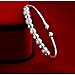 Holiday sale deep discount 25% off Merdia Women's Sterling Silver Transfer beads Cuff Bracelet Bangle with Open Design