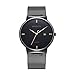 Mens Dress Watches Thin Case Analog Quartz Stainless Steel Waterproof Classic Casual Milanese Mesh Band Wristwatch Slim Dial Luxury Unisex Watch