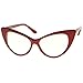 zeroUV - Super Cat Eye Glasses Vintage Inspired Mod Fashion Clear Lens Eyewear (Red)