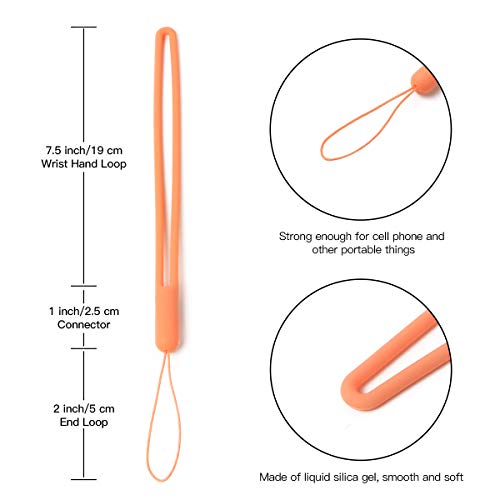 5 Packs Wrist Lanyard Silica Gel Smooth Wrist Strap Grip for Cell Phone USB Flash Drive Key iPod Mp3 MP4 ID Card Badge and Other Small Devices