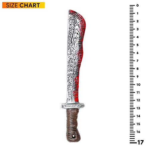 Skeleteen Bloody Machete Costume Prop Fake Realistic Bleeding Knife