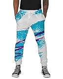 Teenager 3D Digital Print Jazz Cup Graffiti Sport Pants Casual Baggy Sweatpants Black