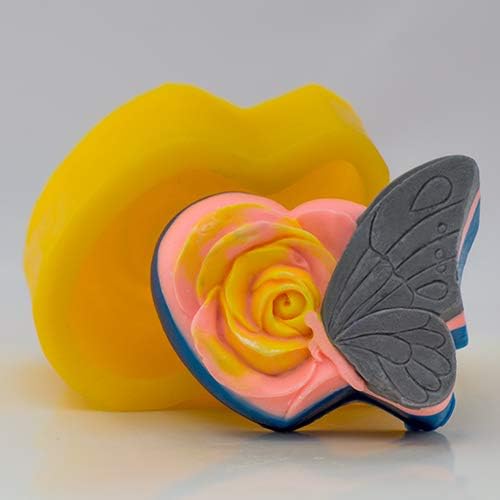 Soap Mold Butterfly on a Rose Silicone Molds Animal Mold Mold for Soap