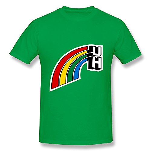 ZEKO Men's Tees Hawaii Rainbow Warriors Football 3 Size XS ForestGreen