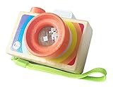 Wooden Mini Camera Toy with Multi-Prisms Kaleidoscope for Toddlers and Kids