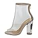 X2B FG97 Women's Ankle High Peep Toe Lucite Heel Bootie Sandals