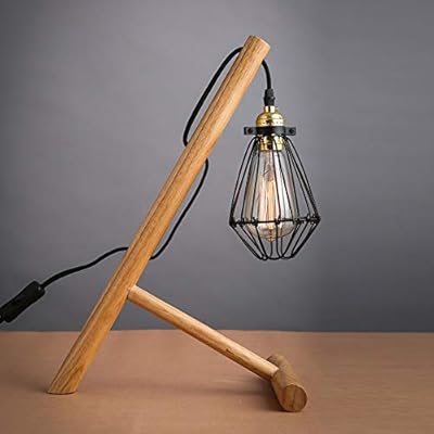 Cwul Modern Minimalist Wooden Antique Table Lamp Iron Cage Retro Wrought Iron Lampshade Table Lamp Bedroom Bedside Living Room Decoration Lamp Desk Lamps Buy Online At Best Price In Uae Amazon Ae
