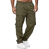 EndoraDore Men's Multi-Pocket Pants Outdoor Cargo