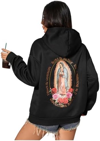 Amazon.com: Our Lady Virgen De Guadalupe Virgin Mary Zip Hoodie