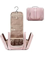 Hanging Toiletry Bag, BAGSMART Travel Toiletry Organizer with hanging hook, Water-resistant Cosmetic Makeup Bag Travel Organizer for Shampoo, Full Sized Container, Toiletries