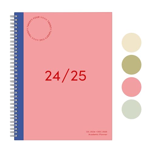 Photo 1 of Riley's Planner 2024-2025 Academic Year, 18-Month Simple Weekly Planner - Streamlined Weekly & Monthly Agenda Planner, Sturdy Cover, Notes Pages, Twin-Wire Binding (8.5 x 11 inch, Pink)