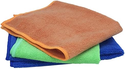 Kinctory Microfiber Car Cleaning Towel Cloths Dish Dust Cloths Clean Towels Dishcloths,1216inch,3 Packs(Blue,Green,Orange)