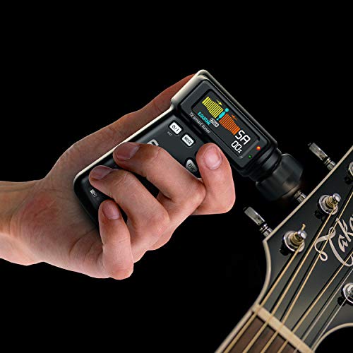 JOWOOM T2 PLUS (2019) Smart Automatic Guitar & Ukulele Tuner | Fast Guitars Auto-Tuner With 180rpm Electric String Winder | USB Rechargeable Battery | Black