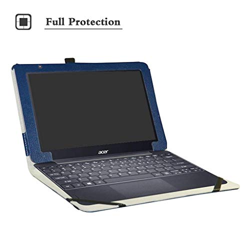 Acer One 10 S1003 Case,Mama Mouth PU Leather Folio 2-folding Stand Cover for 10.1" Acer One 10 S1003 Windows 10 Tablet PC,Dark Blue - Thumbnail 3