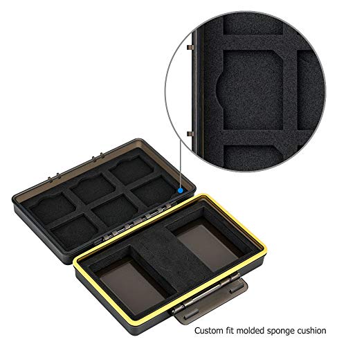 Operitacx Custodia Porta SD Antiurto In Nero – Piccola 12x6x2 Cm – Protegge Schede Di Memoria E Batterie Da Urti, Polvere E Acqua