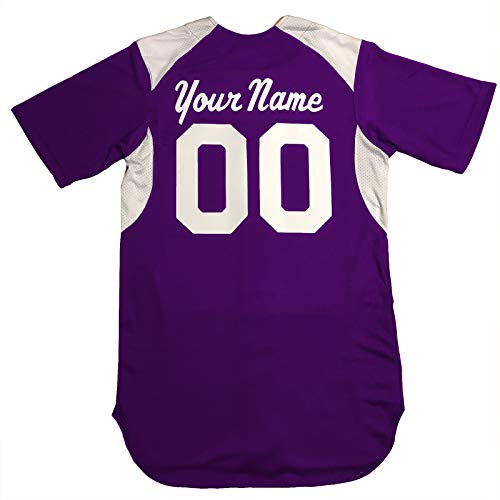 3 Color Customized Baseball Jersey Adult Large in Purple and White