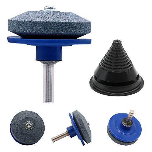 YaptheS 4 Pcs Lawn Mower Blade Sharpener Lawn Mower Sharpener for Any Power Drill Hand Drill and Lawn Mower Blade Balancer - Thumbnail 7