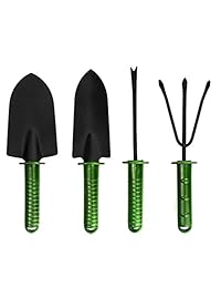 gadgetmann ergonómico Herramientas de jardín, 4 piezas Set de herramientas incluye pequeño Pala Paleta/Weeder/Rastrillo/