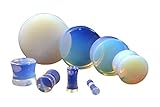 Organic Moon stone, Aragonite, Opalite, Opal Double Sided Flare plugs (1 Pair) Different Sizes Available (1