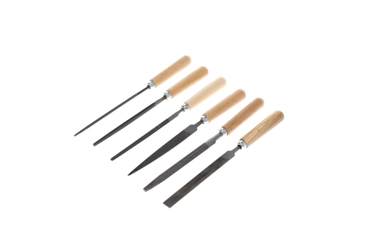 GEDORE Key file set, Set for metal, 6-piece, Flat butt file, Flat tip file, Triangular file, Square file, Half-round file, Round file, 8728