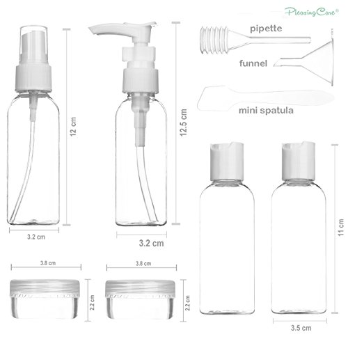 image for PleasingCare Toiletry Bags Travel Bottles Set 12pcs, TSA Approved Clea