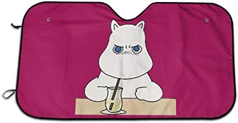 ムーミン 3 車のフロントガラスのサンバイザー プレゼント ット紫外線対策 日焼け防止 カーフロント 車用サンシェード 折り畳み 日除け 自動車日照 130x70cm カーサンバイザー ィー 車中泊 フロントガラス用 チ車の窓日除け 車用品