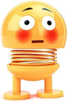 Cute Spring Emoji Shaking Head Dolls Smiley Face Dancing Nodding Toy for Car Dashboard/Home/Desktop