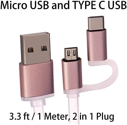 TC-A 2in1 Fast Charge Type C USB 2.0 Cable with Micro USB Plug Adapter , Data Sync USB2.0 Typc C Cable Fast Charge Cord, Android Cellphones Data Charger Cable USB Type C Cable 1 Meter