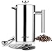 Aicok French Press Coffee Maker, Double Wall Stainless Steel Coffee Press, 8-Cup Coffee Percolator with 5 Bonus Screens and Scoop, 34 oz / 1L