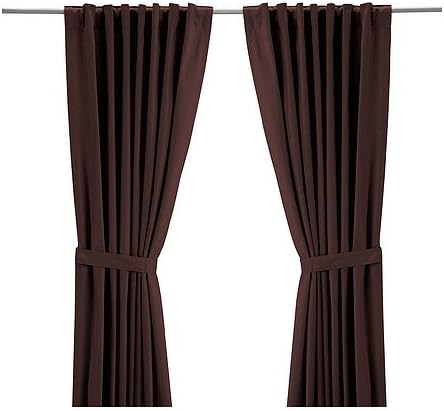 Ikea 2 Er Set Gardinen Ritva Gardinenschals Mit Raffhaltern Je 300 X 145 Cm In Braun 100 Baumwolle Amazon De Kuche Haushalt