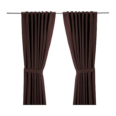 Ikea Ritva Curtains With Tie Backs 1 Pair Medium Brown