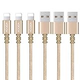 iPhone Charger, KOQIDA Lightning Cable 3PACK(6FT) Extra Long Nylon Braided Cables Syncing and Fast Charging Cord